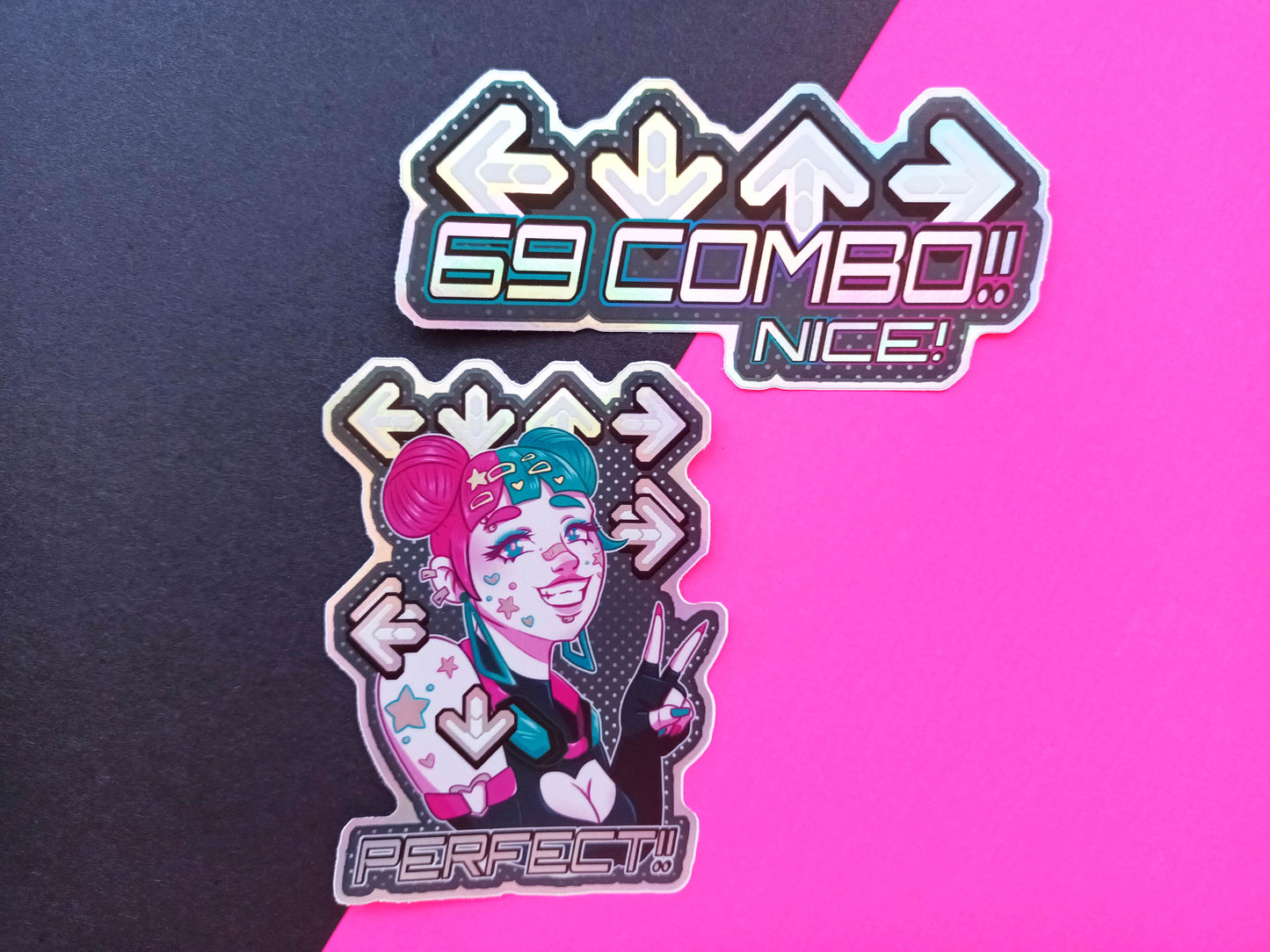 DDR Y2k Inspired Holo Vinyl Decorative Sticker