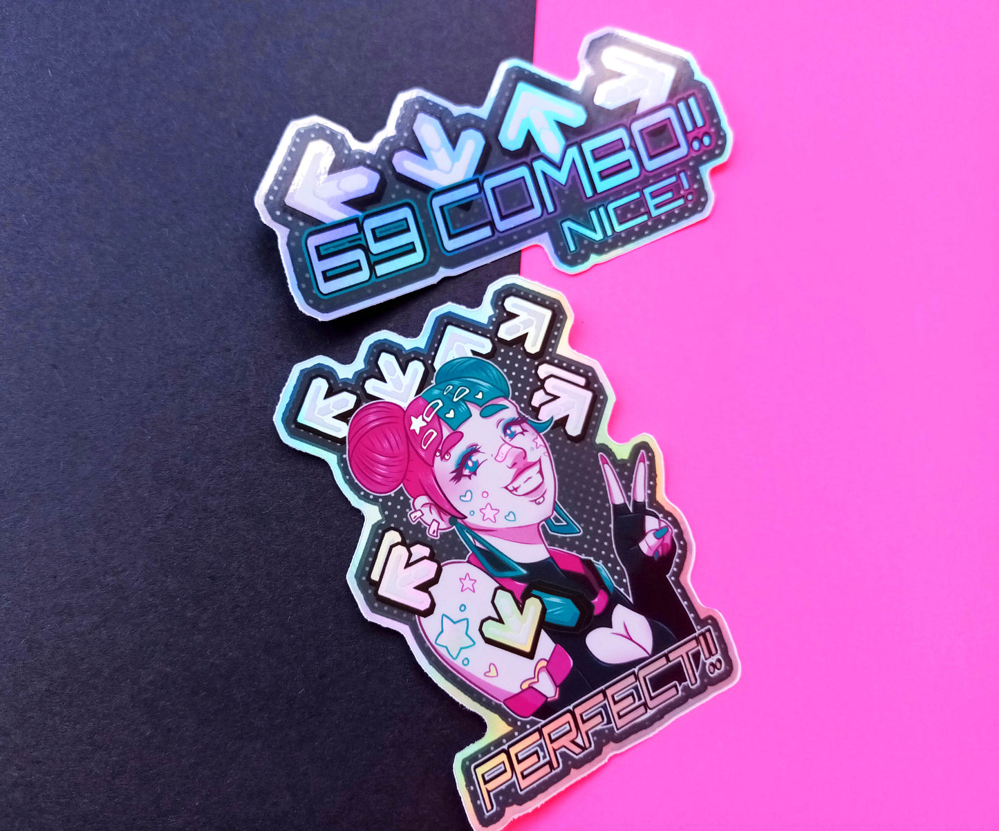 DDR Y2k Inspired Holo Vinyl Decorative Sticker