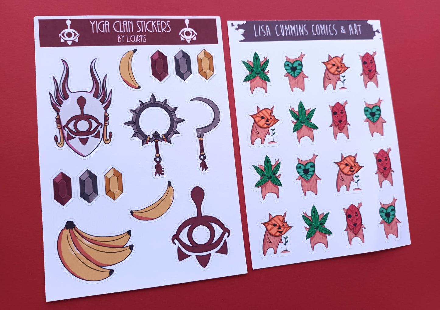 Vinyl LoZ Korok and Yiga Sticker Sheets