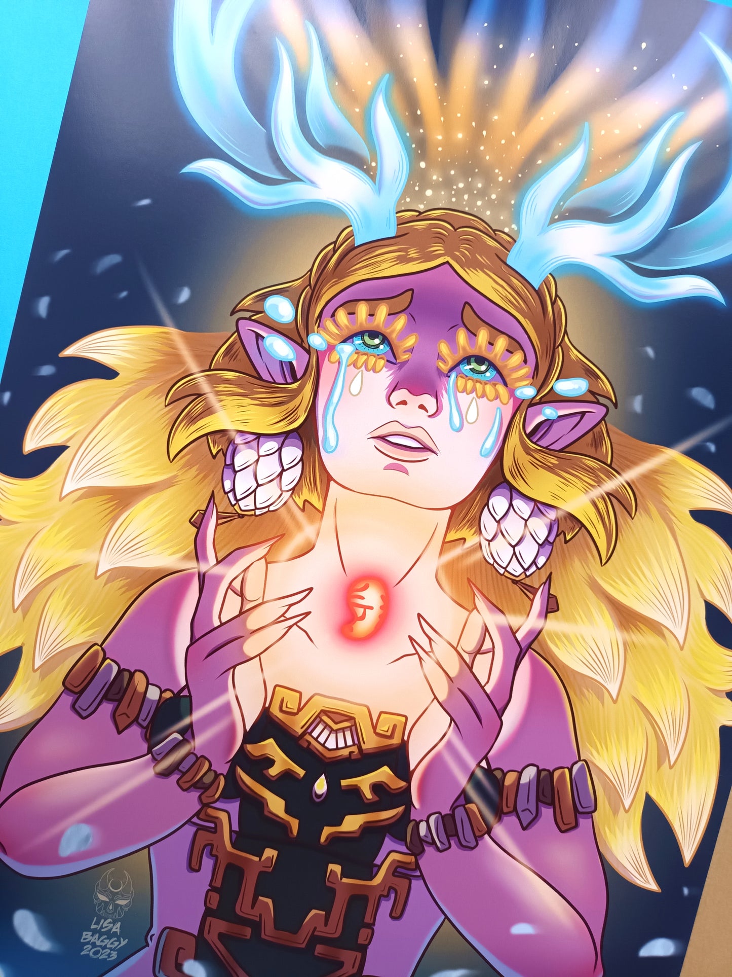 Light Dragon Zelda TOTK Art Print A4