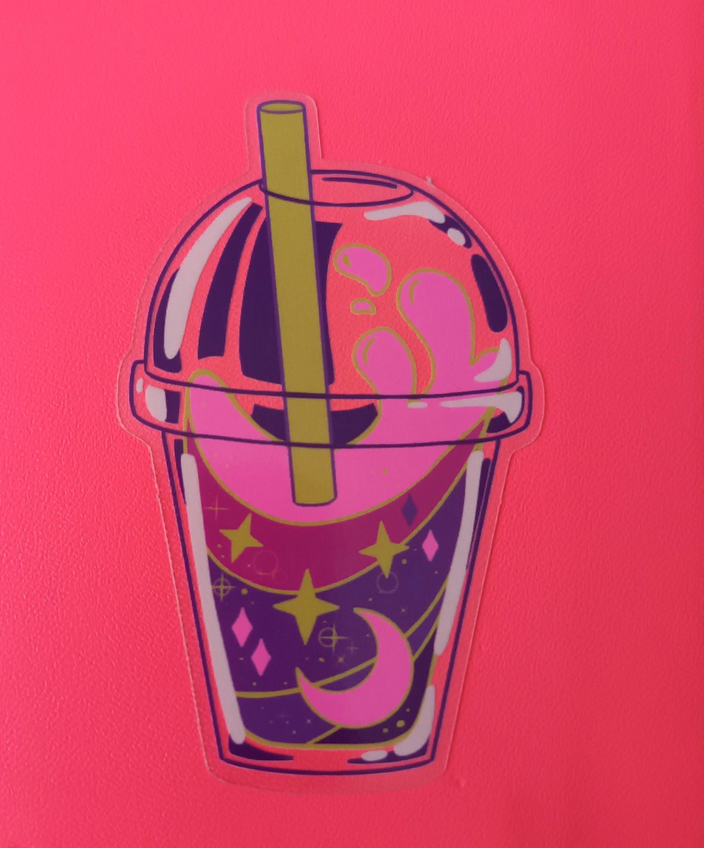 UV PINK Clear Vinyl Cosmic Horror Decorative Stickers