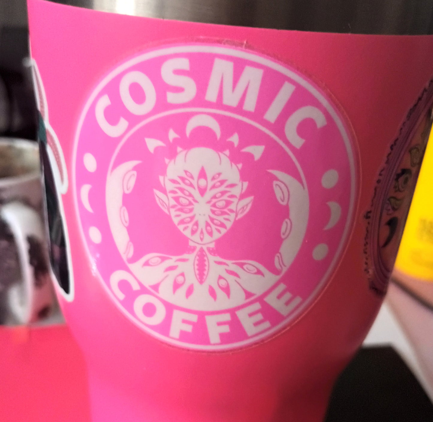 UV PINK Clear Vinyl Cosmic Horror Decorative Stickers