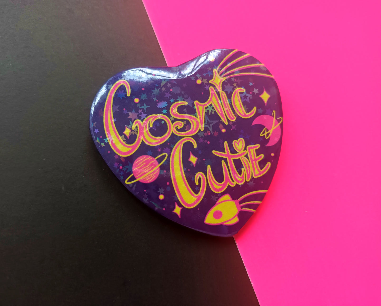 Large Heart Badges Cosmic Cutie Holo Stars