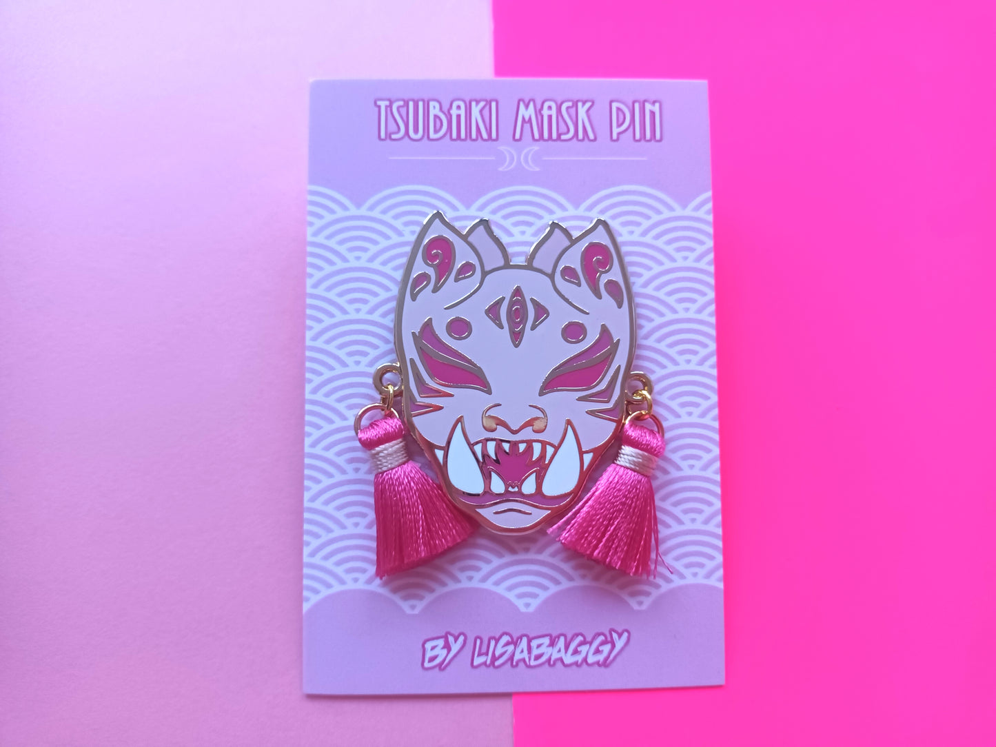 37mm Oh! Hi Yokai! Tsubaki Mask Hard Enamel Pins