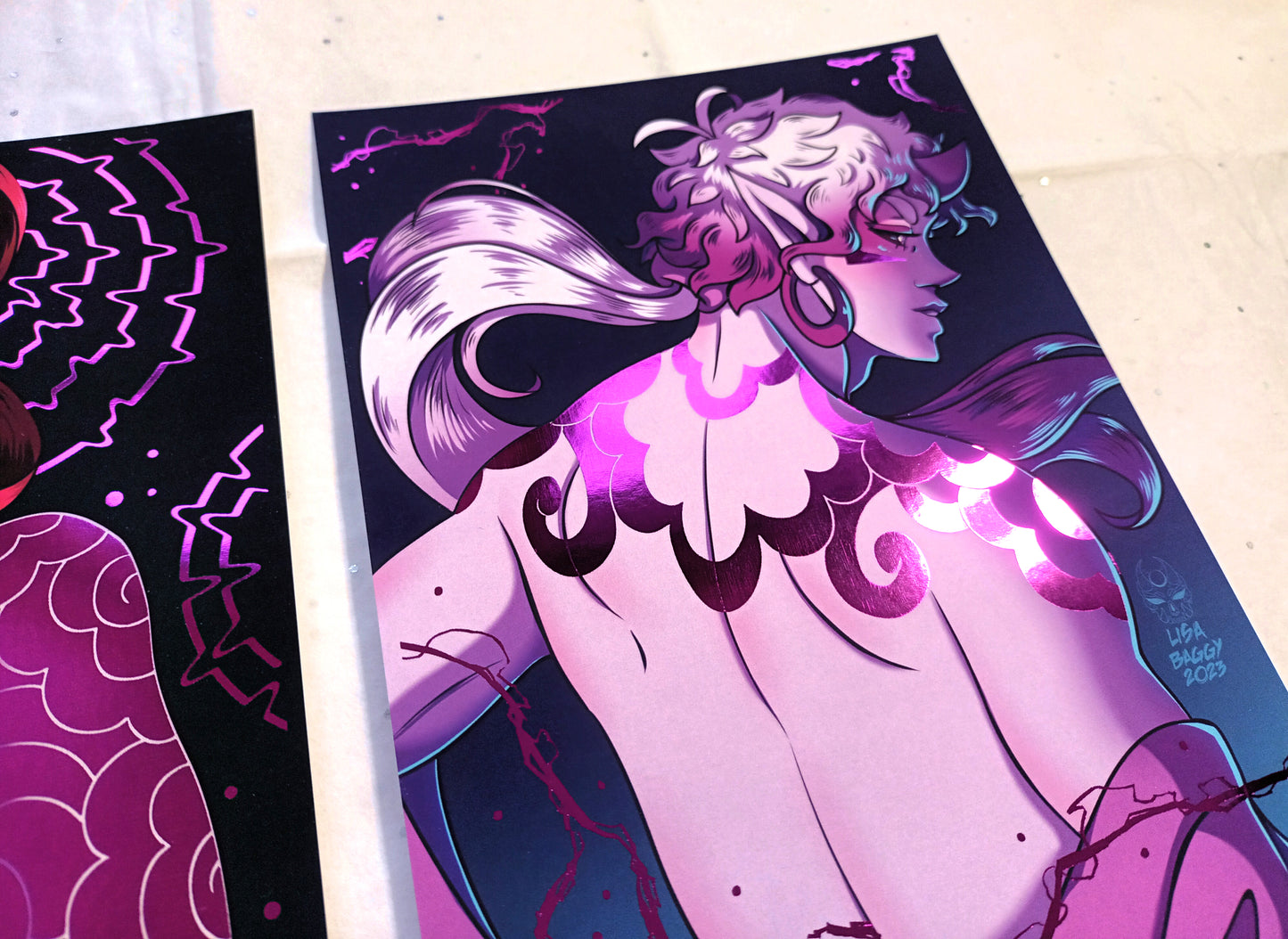FOIL Art Prints A5 Tsubaki and Kiku Oh! Hi Yokai!