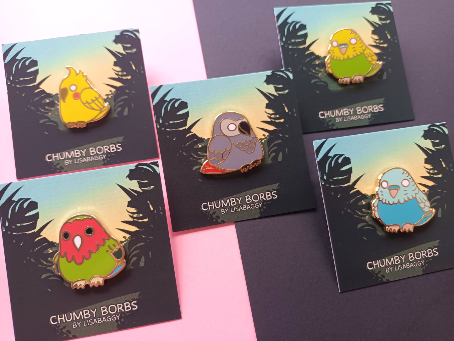 Bird Enamel Pins Love Bird Parrot 1" inch