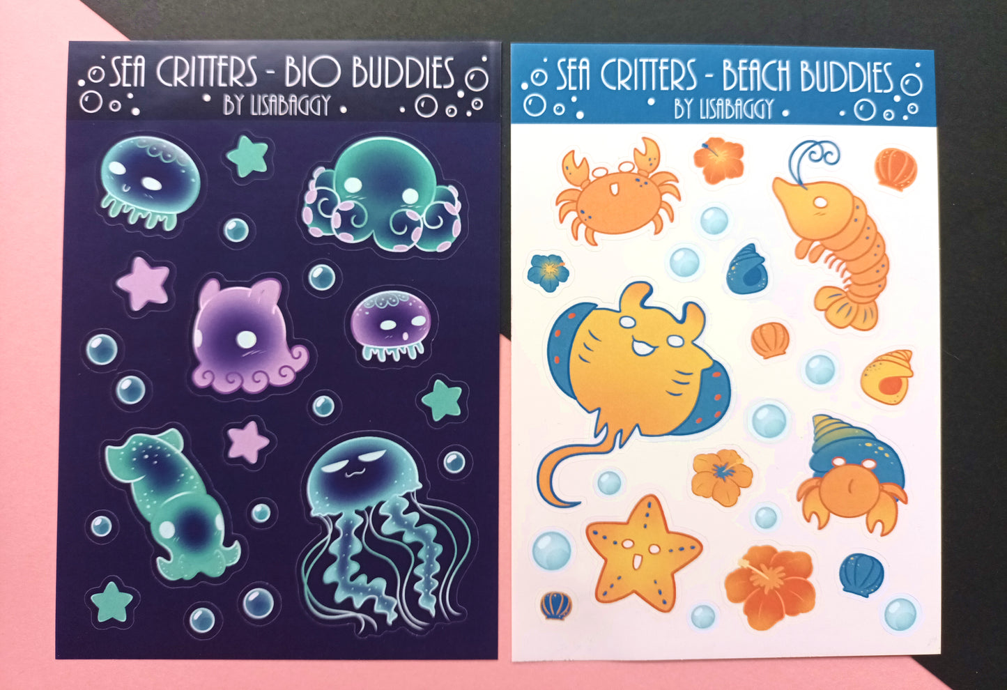 Beach Sea Creatures Matte Vinyl Journal Sticker Sheets