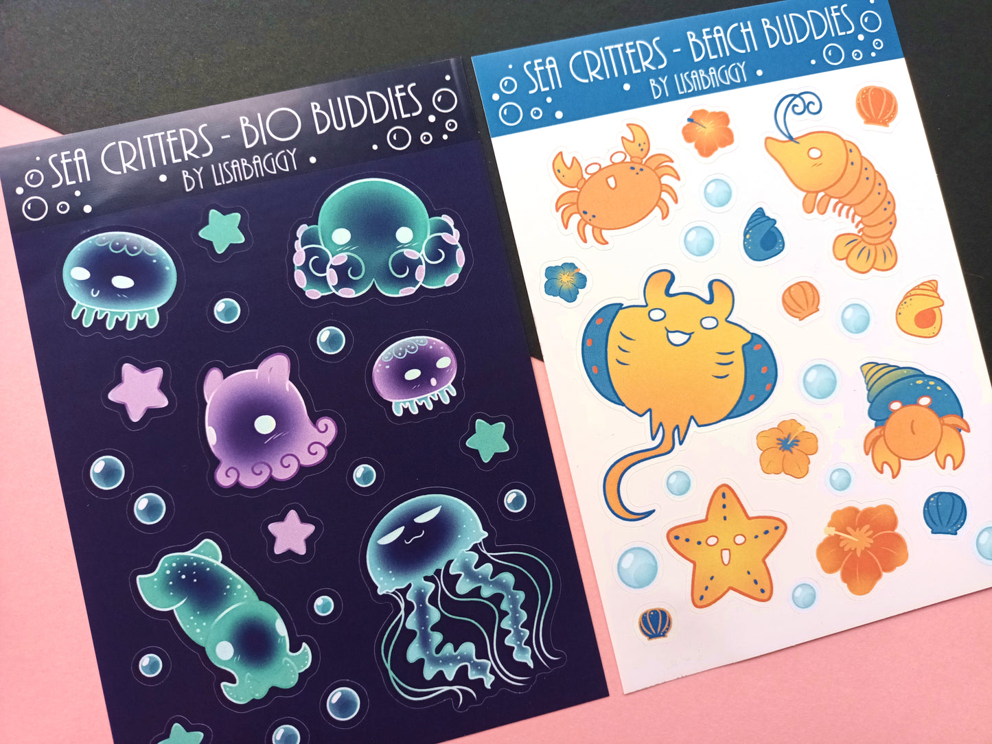 Beach Sea Creatures Matte Vinyl Journal Sticker Sheets