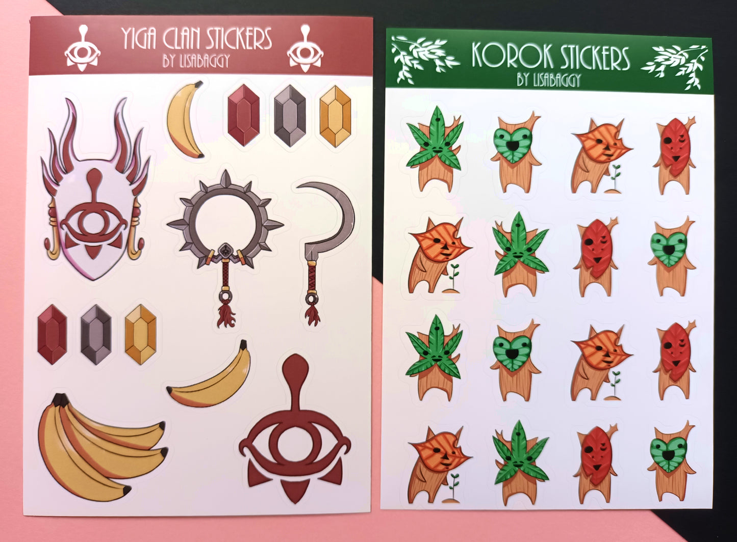 Vinyl LoZ Korok and Yiga Sticker Sheets