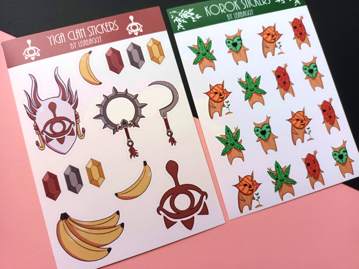 Vinyl LoZ Korok and Yiga Sticker Sheets