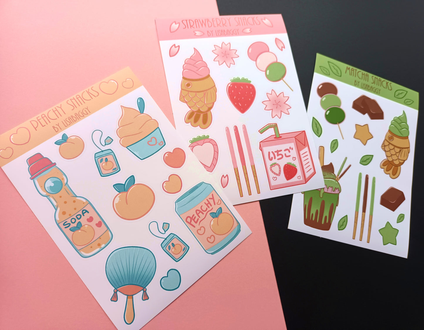 Japanese Snack Kawaii Matte Vinyl Journal Sticker Sheets