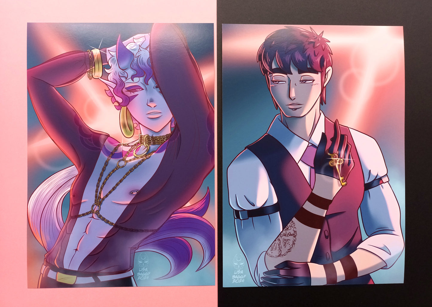 Oh! Hi Yokai! Kiku and Del Suits Art Prints A5