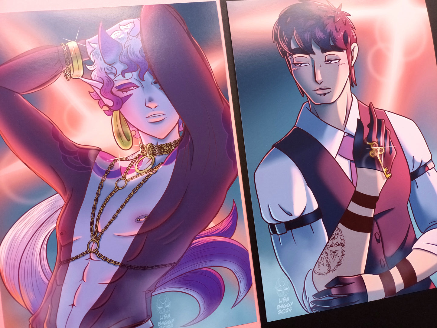 Oh! Hi Yokai! Kiku and Del Suits Art Prints A5