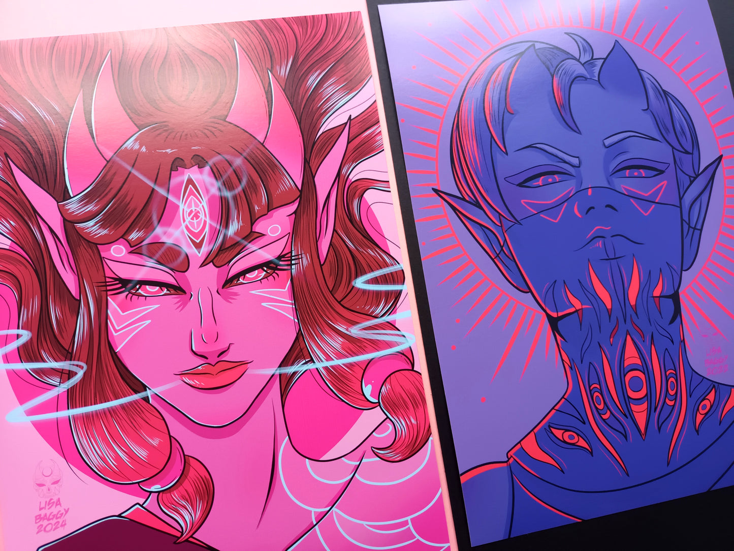 Oh! Hi Yokai! Tsubaki and Shobu Art Prints A5