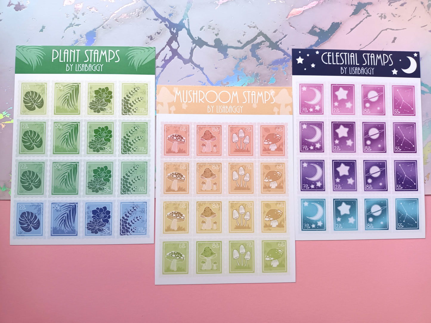 Vinyl Stamp Journal Sticker Sheets