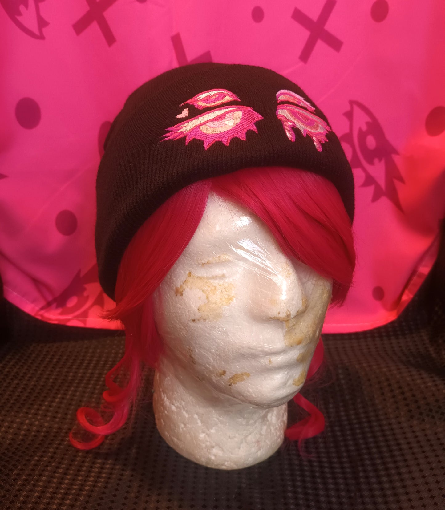 Black and Pink Eyes Beanies || Kawaii Accessories Hat