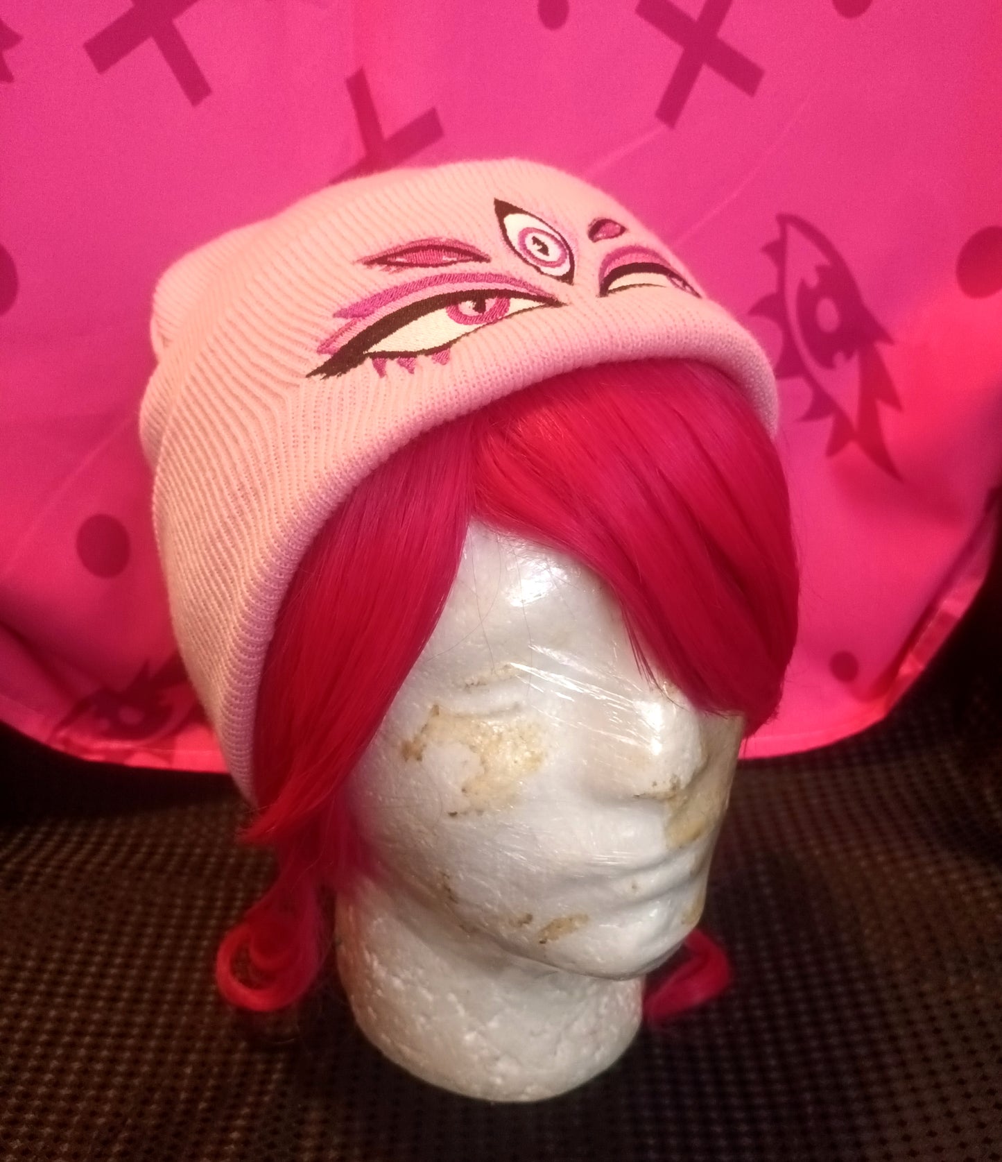 Black and Pink Eyes Beanies || Kawaii Accessories Hat