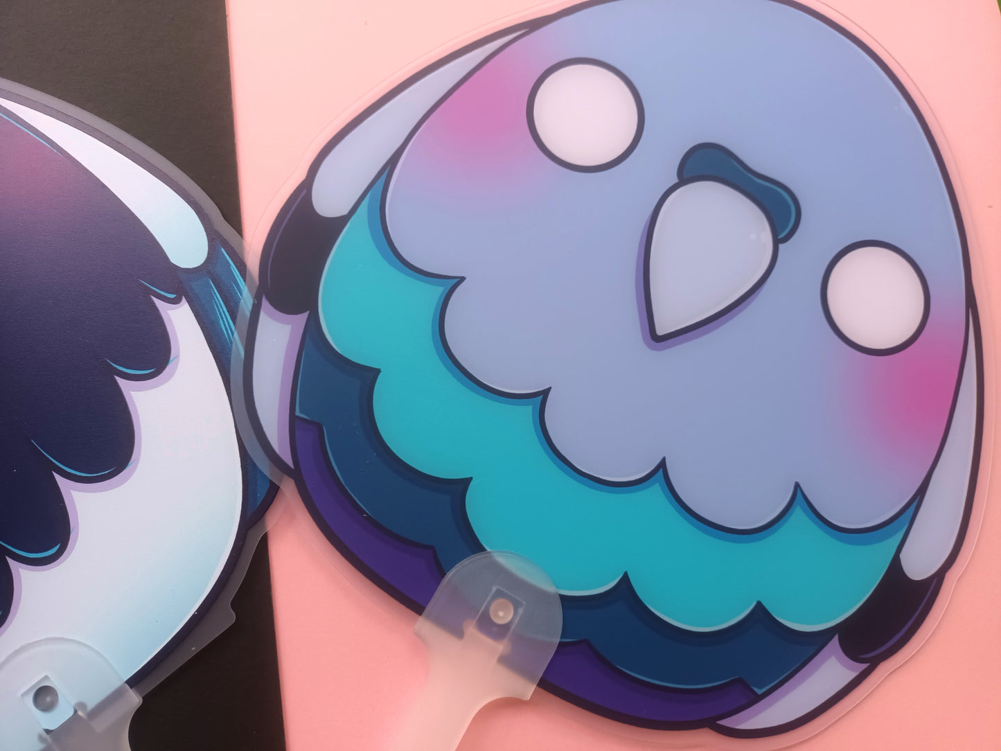 7 Inch Double Sided PVC Shaped Fan Pigeon and Magpie Borbs