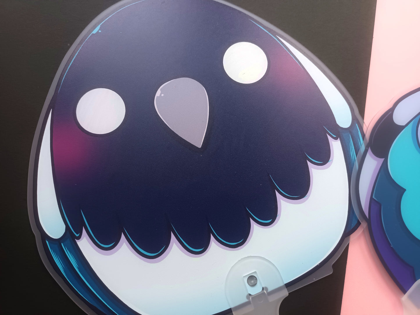 7 Inch Double Sided PVC Shaped Fan Pigeon and Magpie Borbs
