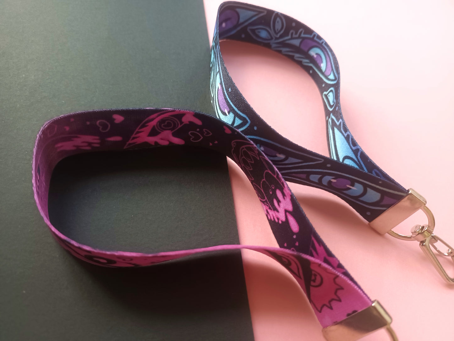 Wrist Lanyards Black and Pink / Blue Eyes versions