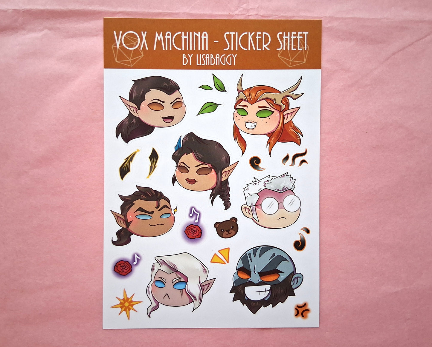 Vinyl VM Legends of the Realm Character Sticker Sheet