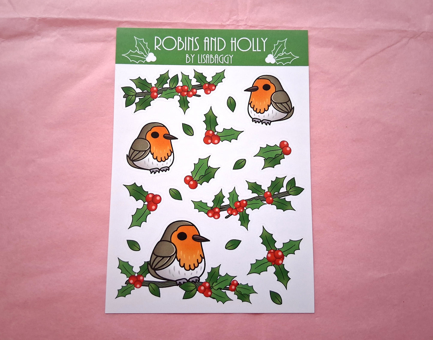 Vinyl Festive Robin Borbs Sticker Sheet