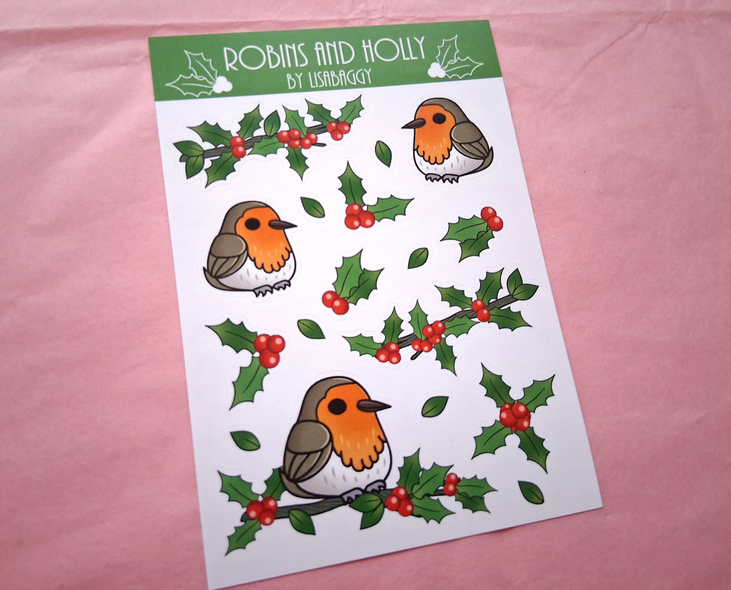 Vinyl Festive Robin Borbs Sticker Sheet