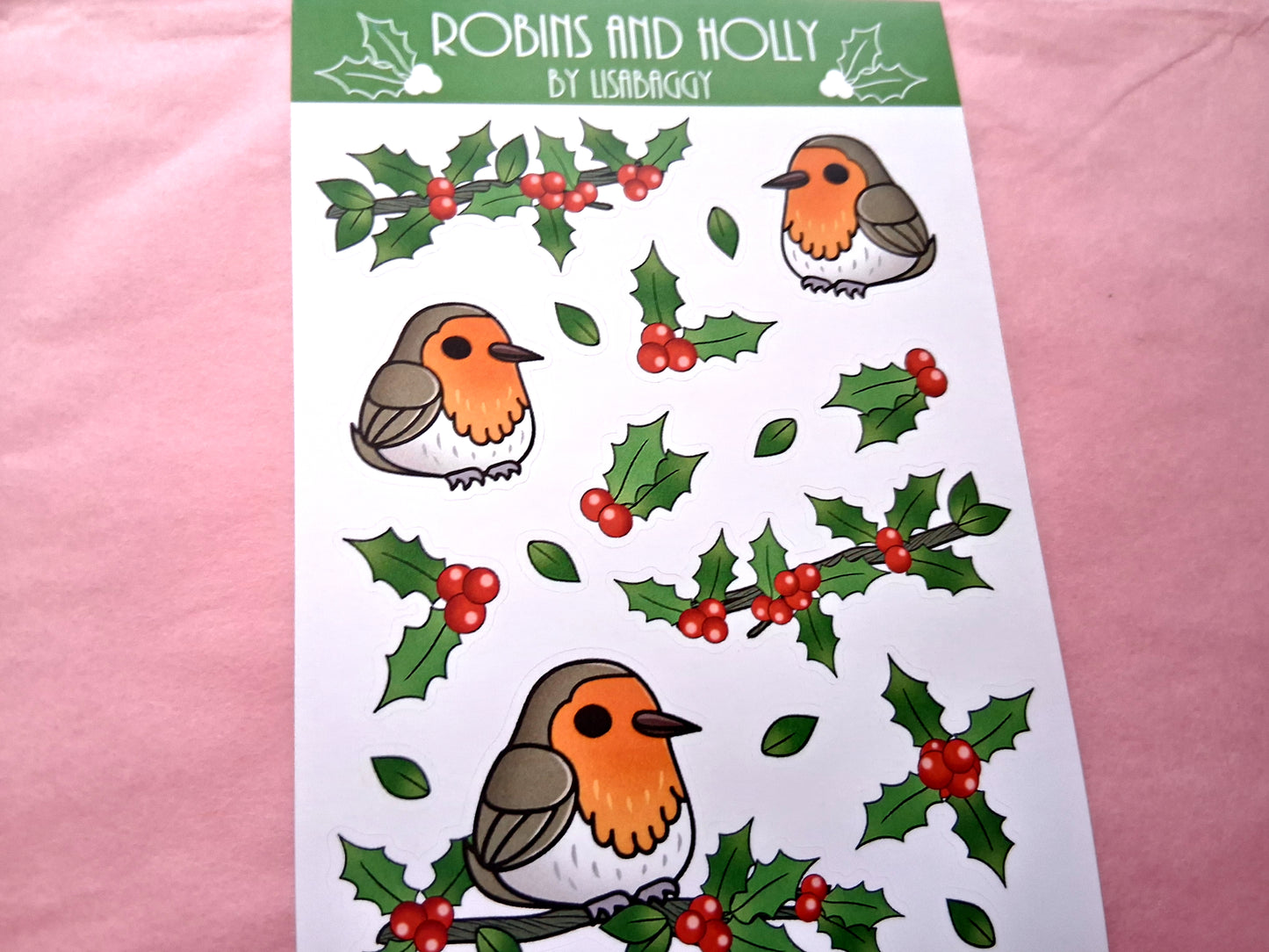 Vinyl Festive Robin Borbs Sticker Sheet