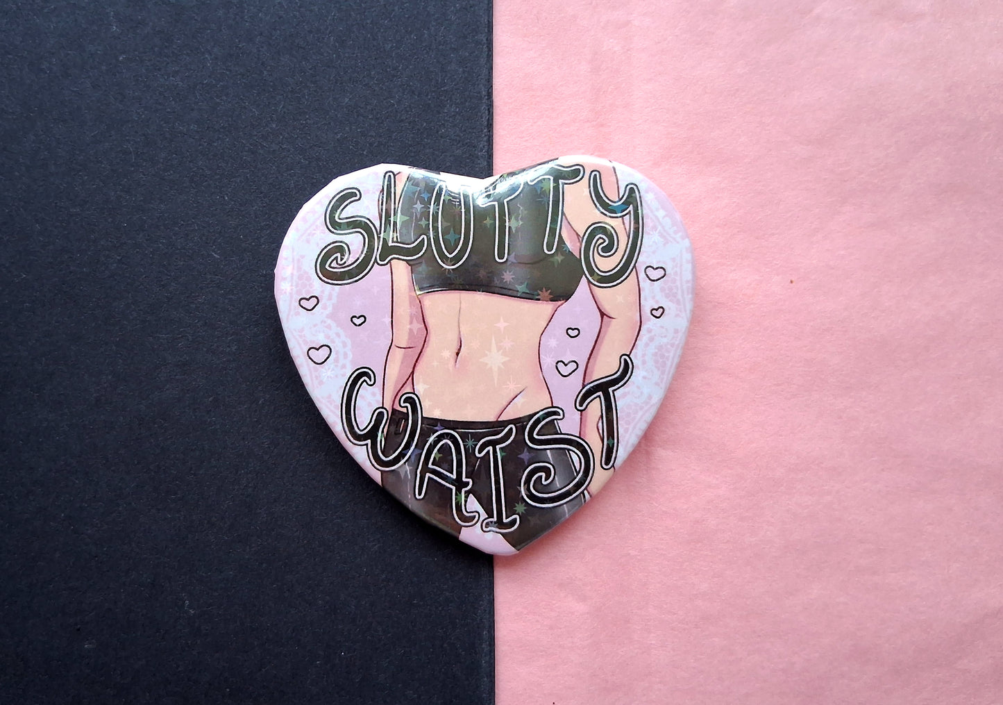 Large Heart Badge Slutty Waist with Star Holo finish