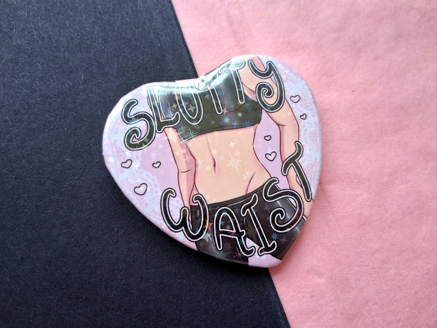 Large Heart Badge Slutty Waist with Star Holo finish