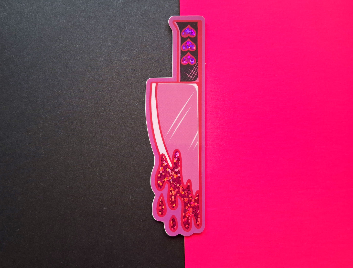 Knife Pink Glitter Vinyl Decorative Sticker