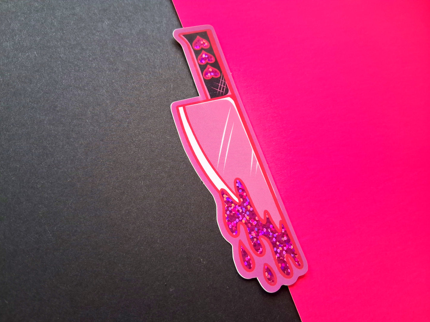 Knife Pink Glitter Vinyl Decorative Sticker