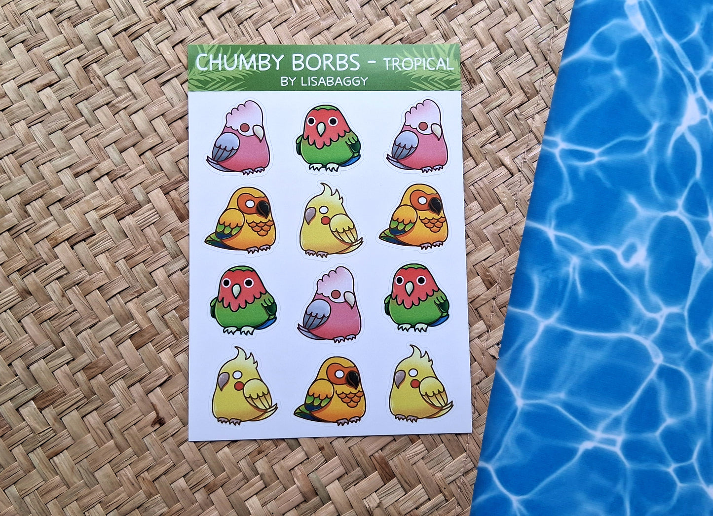 Bird Cute Witch Tropical Matte Vinyl Journal Sticker Sheets