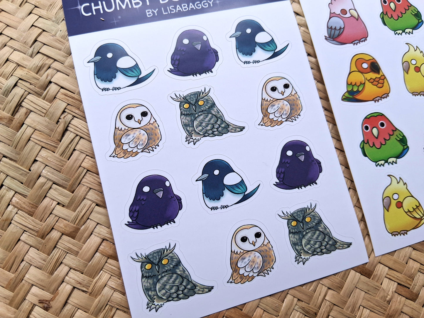 Bird Cute Witch Tropical Matte Vinyl Journal Sticker Sheets