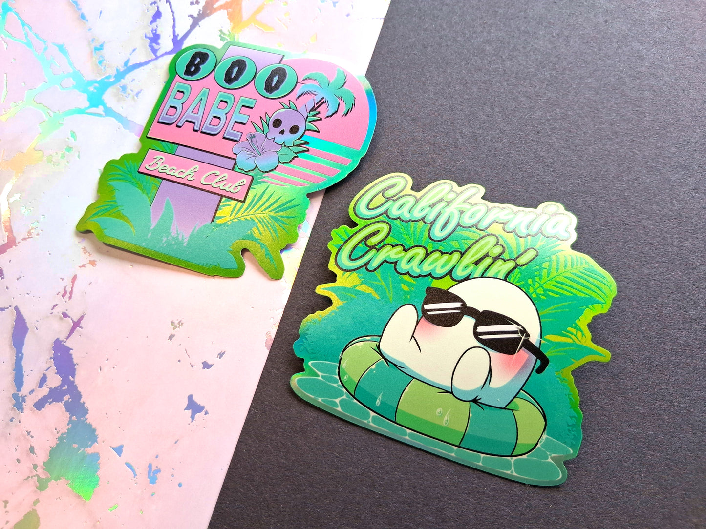 Green Beach Cryptid Holographic Vinyl Decorative Stickers