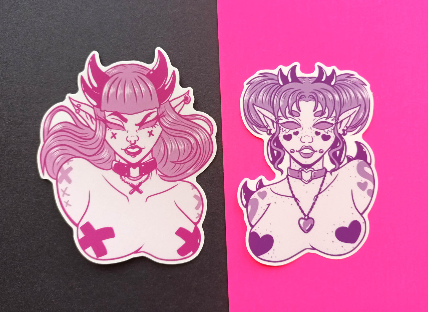 Clear Vinyl Demon Babe Decorative Stickers