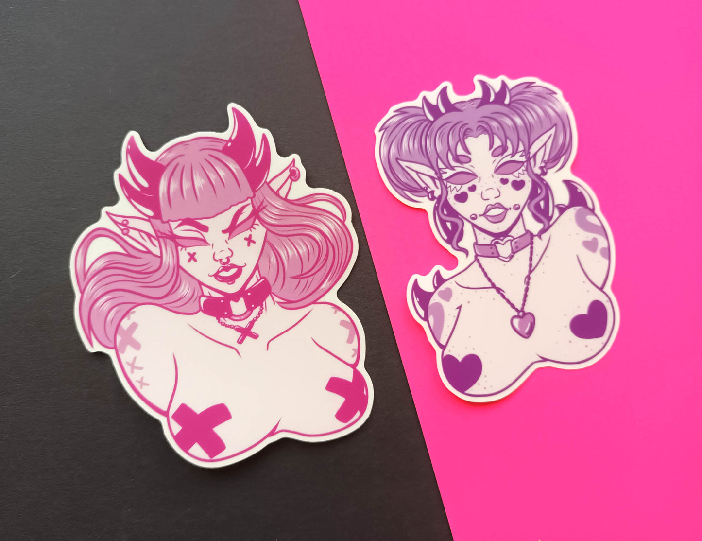 Clear Vinyl Demon Babe Decorative Stickers