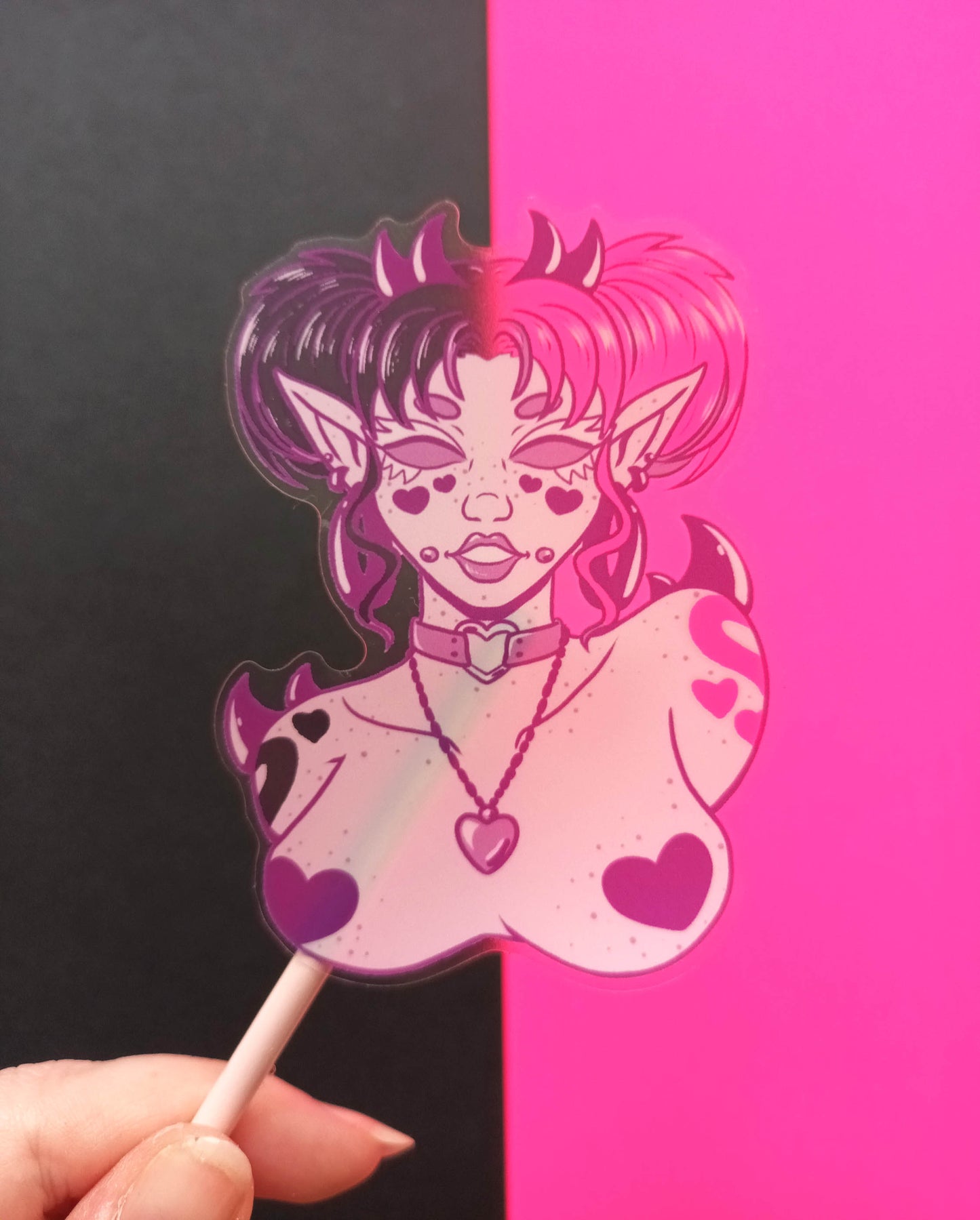 Clear Vinyl Demon Babe Decorative Stickers