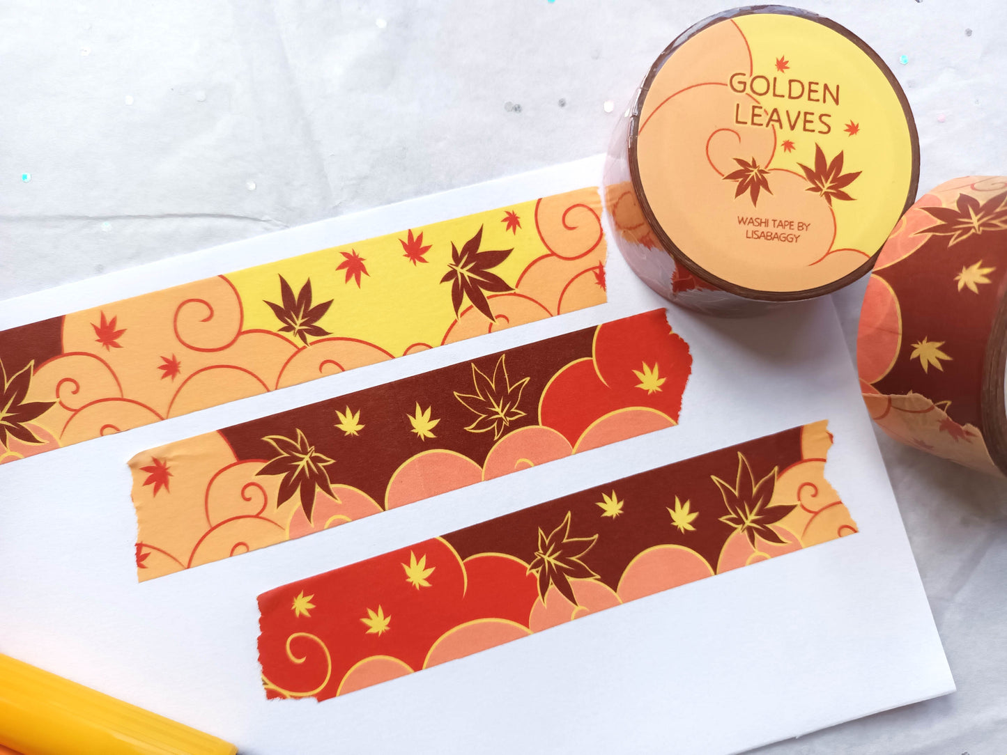 Golden Leaves 20mm Washi Tape