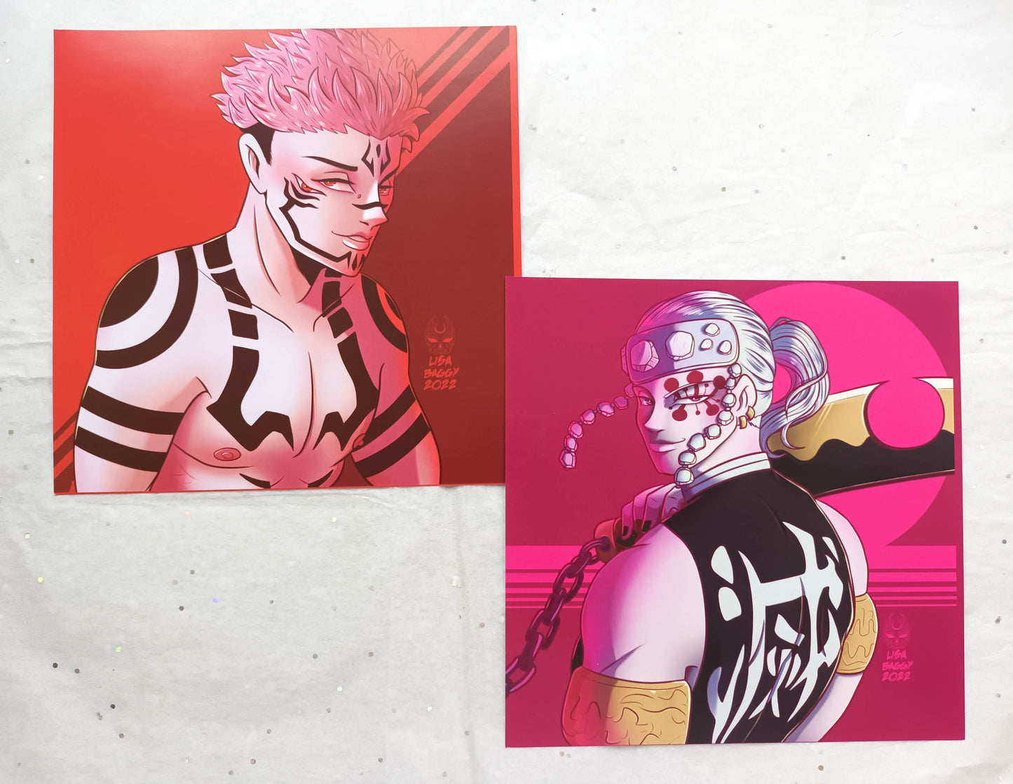 Square Art Prints || JJK Sukuna | KNY Tengen Uzui