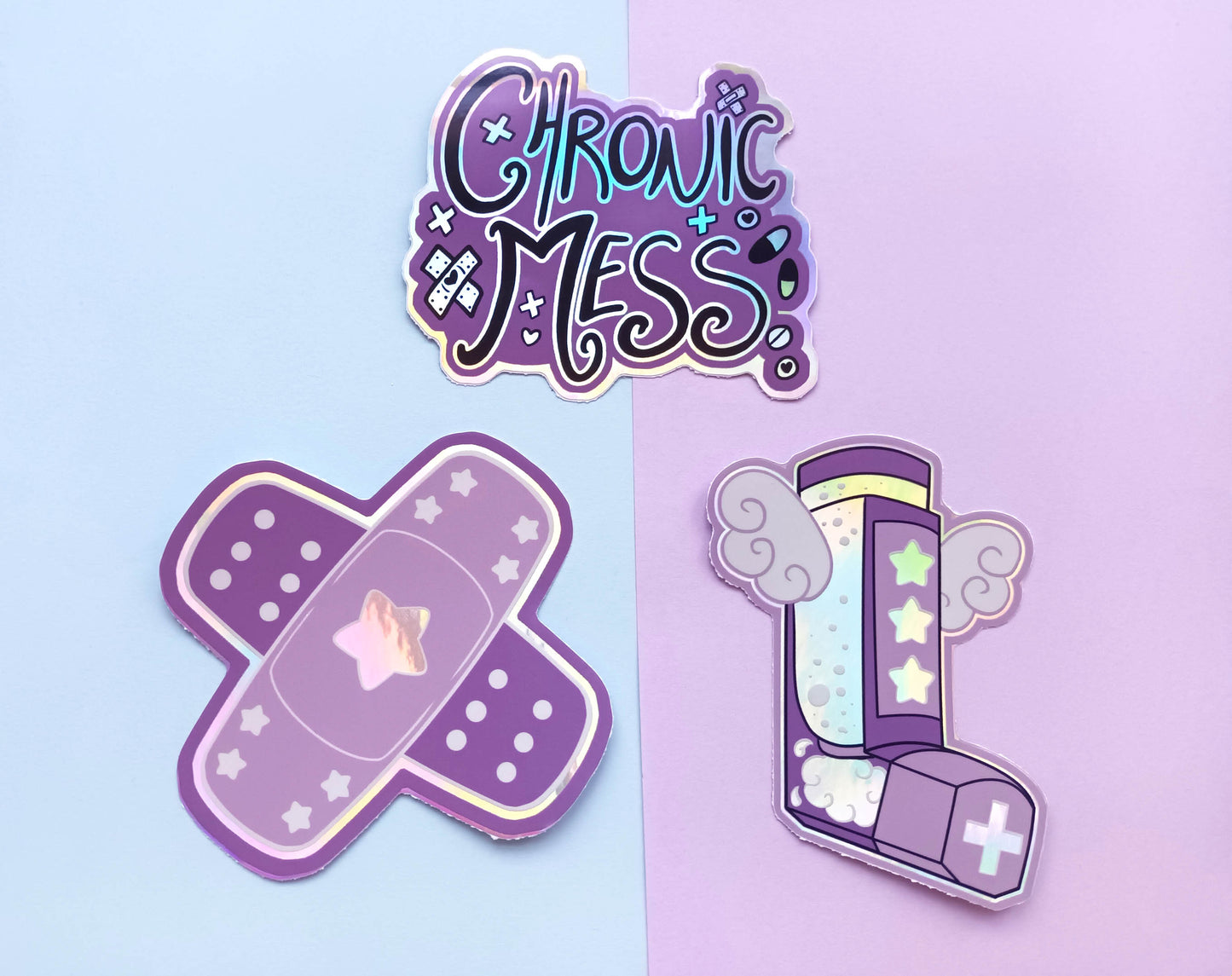 Holographic Vinyl Meds Menhera Decorative Stickers