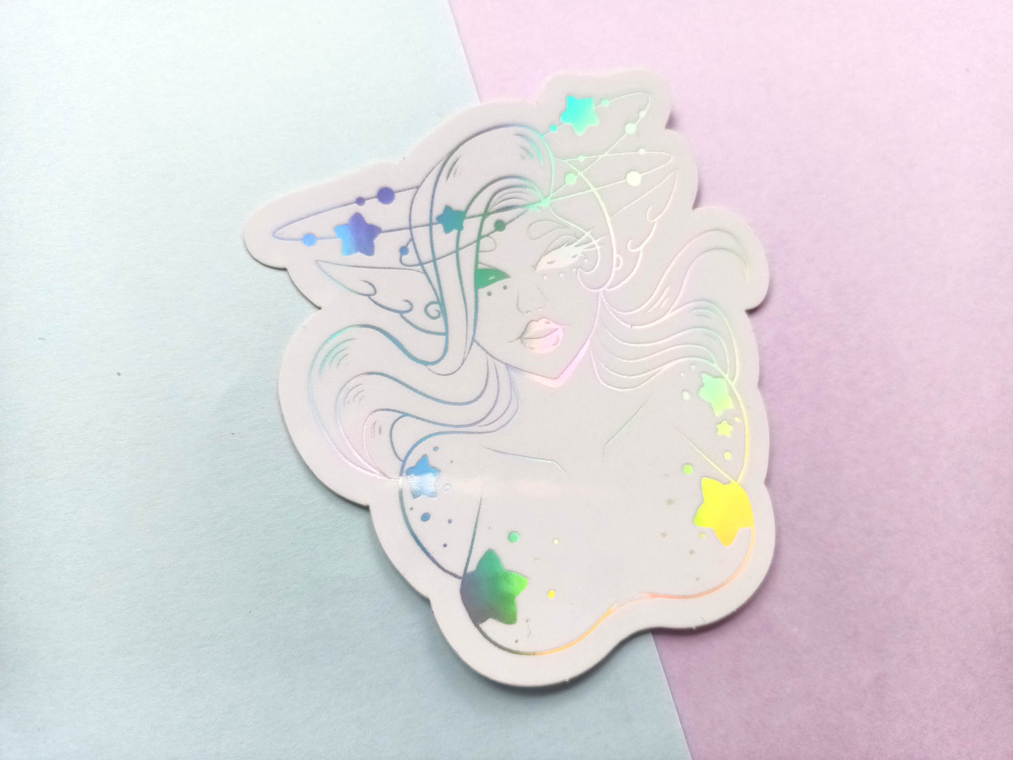 Holographic Vinyl Cosmic Babe Sticker