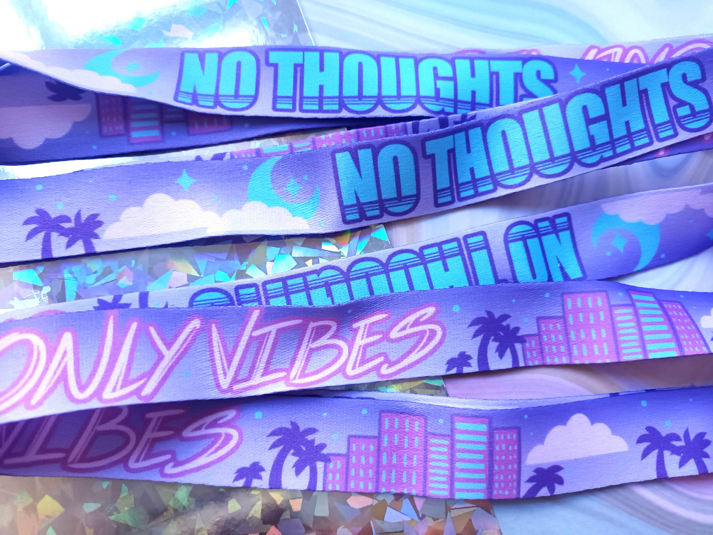No Thoughts Only Vibes Pastel Lanyards