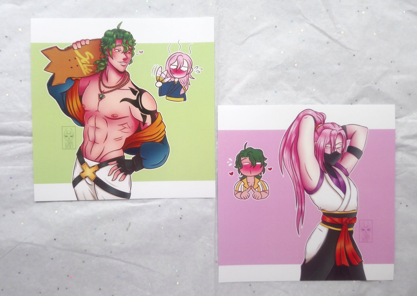 MatchaBlossom Sk8 the Infinity Cherry and Joe Art Prints Square