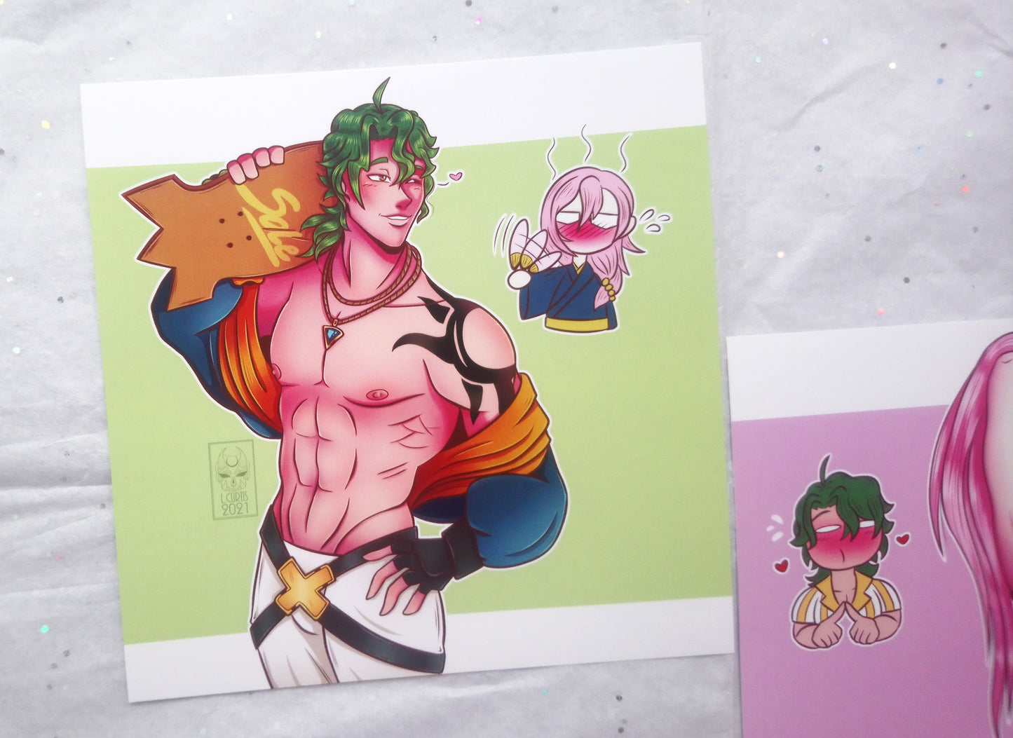 MatchaBlossom Sk8 the Infinity Cherry and Joe Art Prints Square