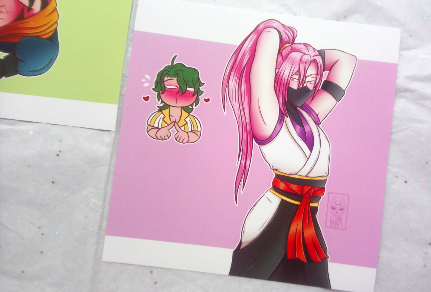 MatchaBlossom Sk8 the Infinity Cherry and Joe Art Prints Square
