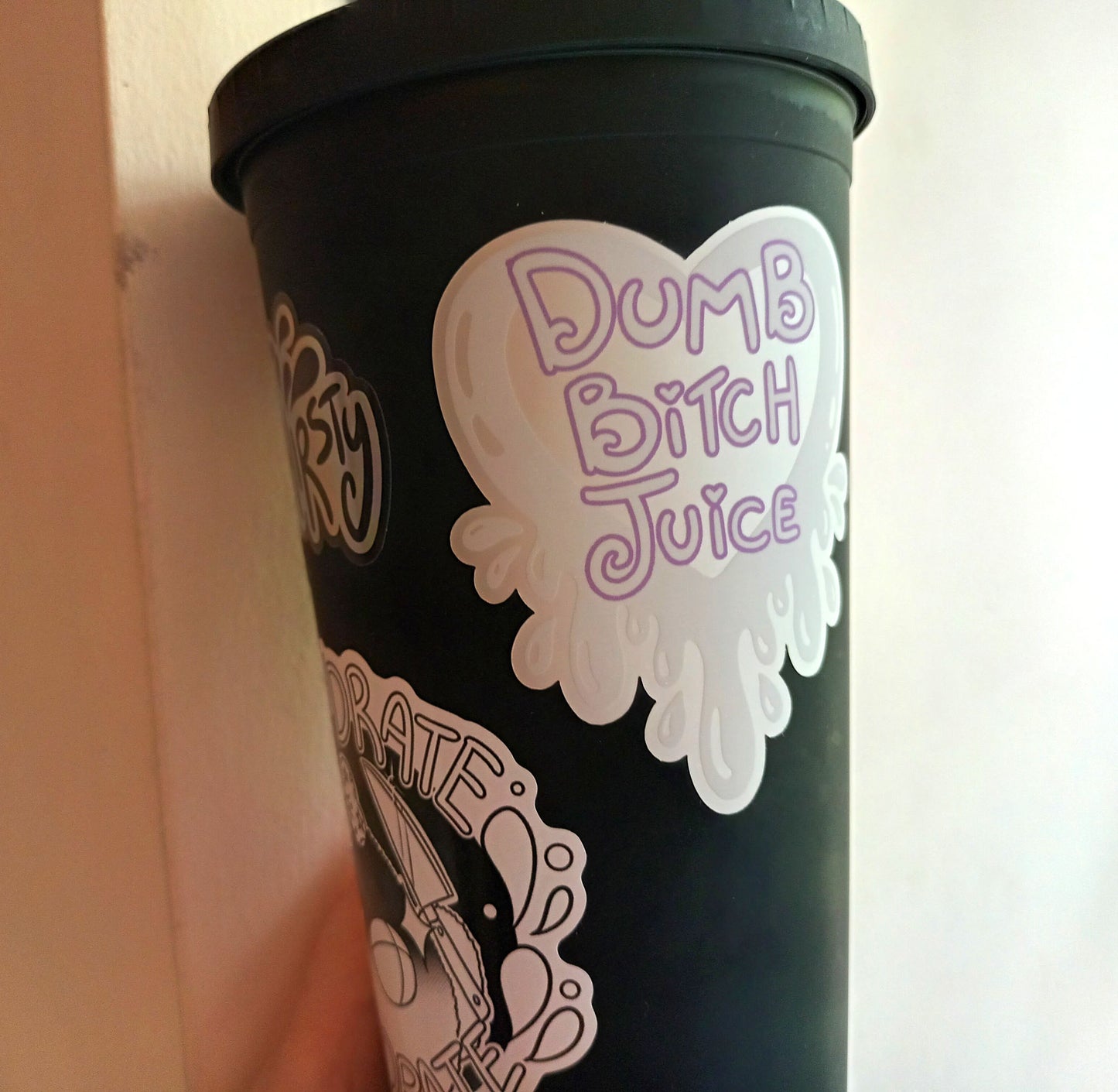 Dumb Bitch Juice Mirror Holographic Vinyl Decorative Sticker