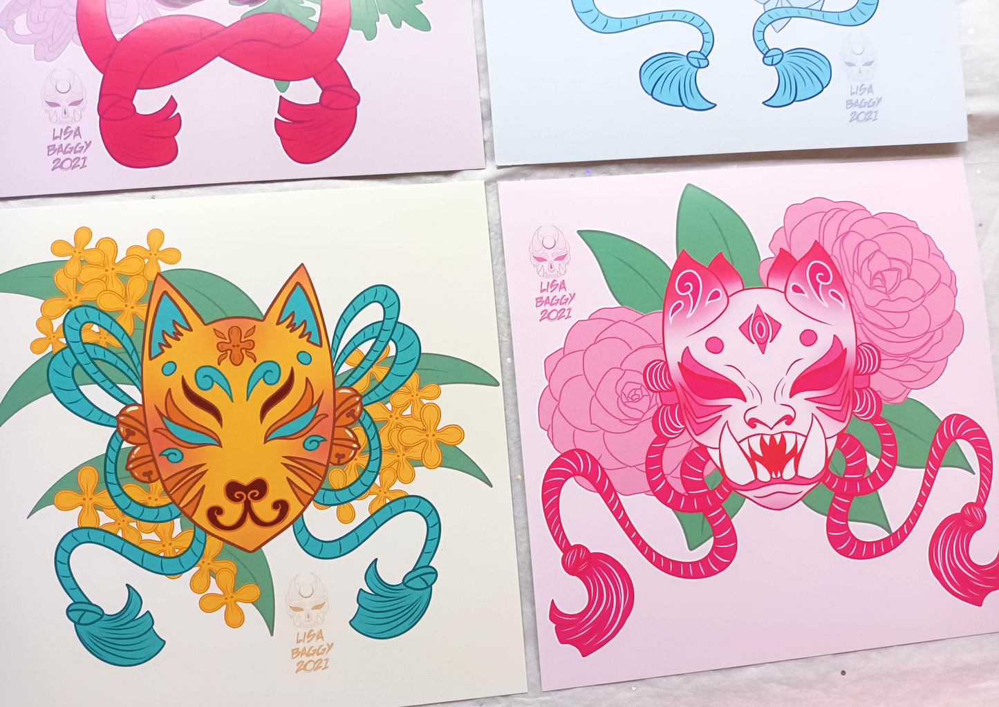 Square Art Prints Oh! Hi Yokai! Character Masks