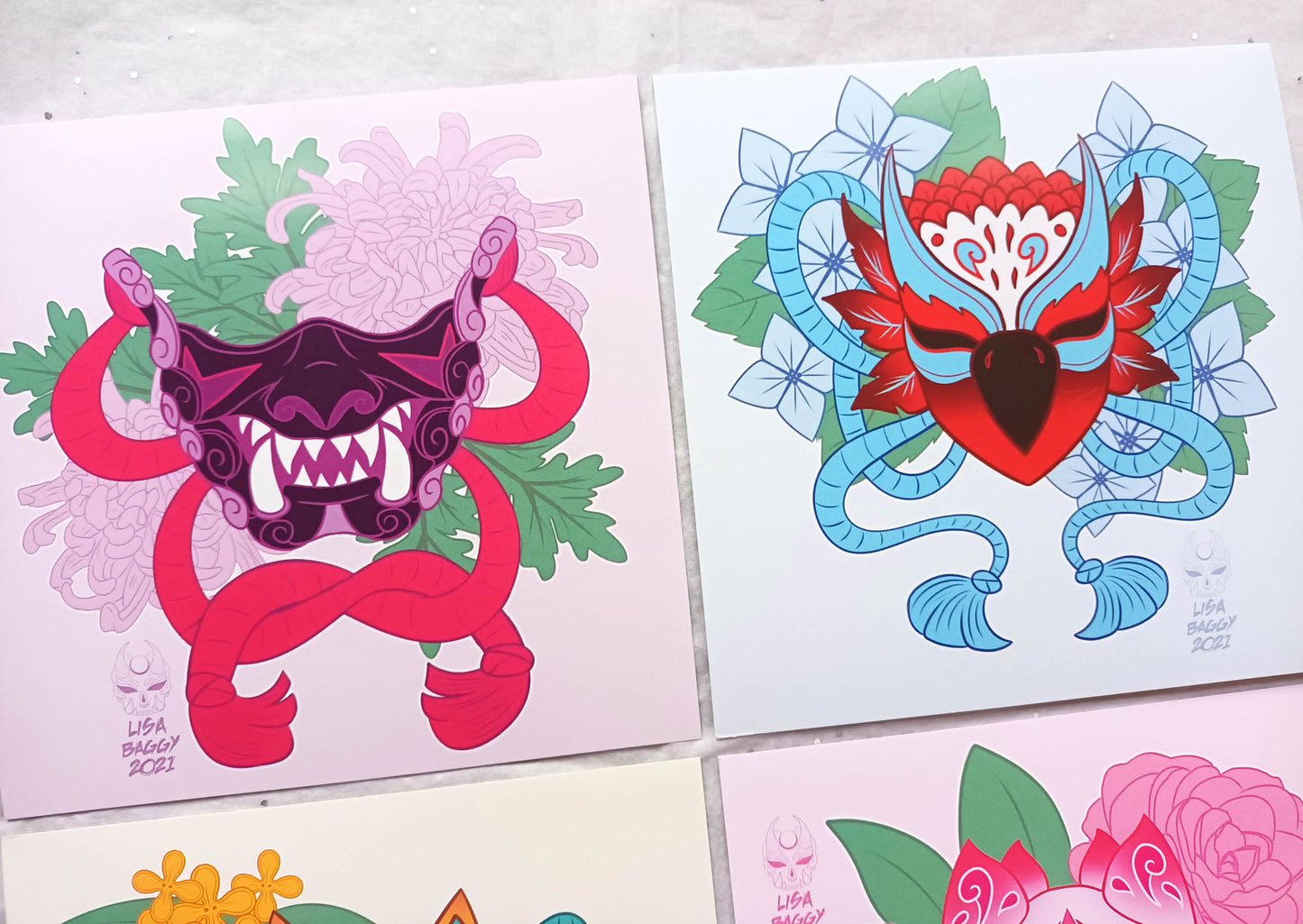 Square Art Prints Oh! Hi Yokai! Character Masks