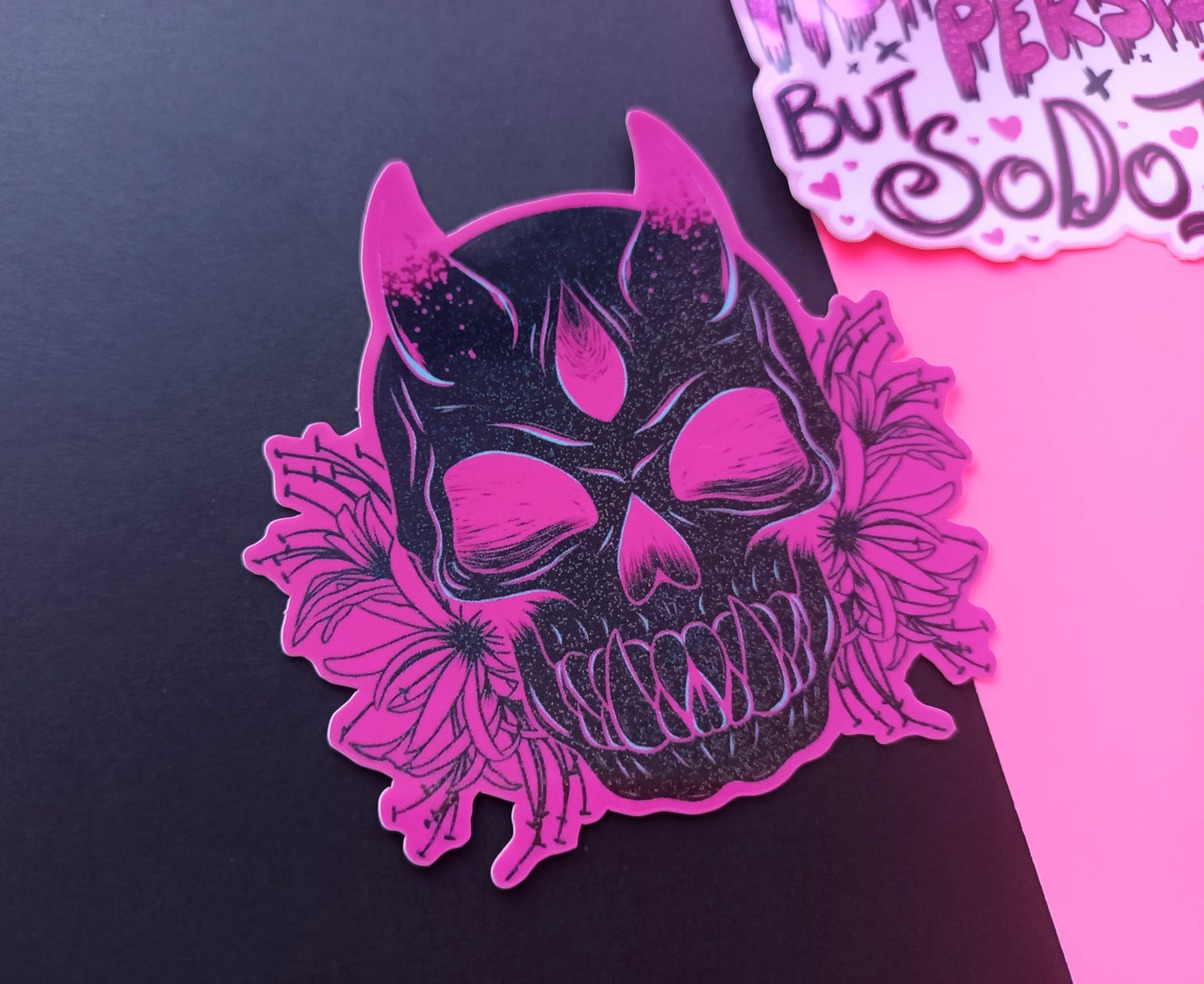 The Horrors Persist and Skull Pixie Holo Vinyl Decorative Stickers